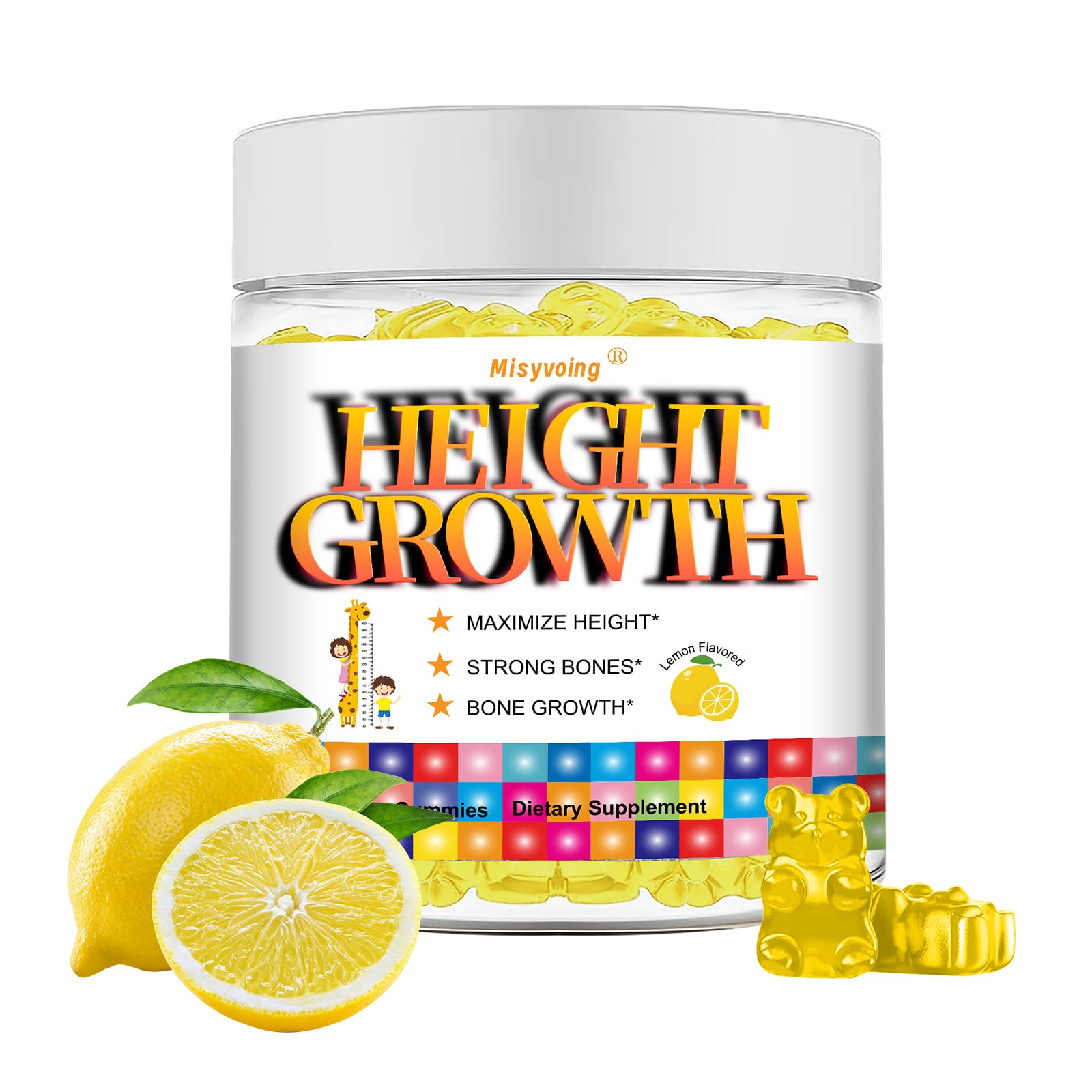Height Growth Gummies for Kids & Teens Vitamins with Calcium,Magnesium, zinc,Vitamin D3 K2, Ashwagandha|Bone Strength&Grow Tall Supplement