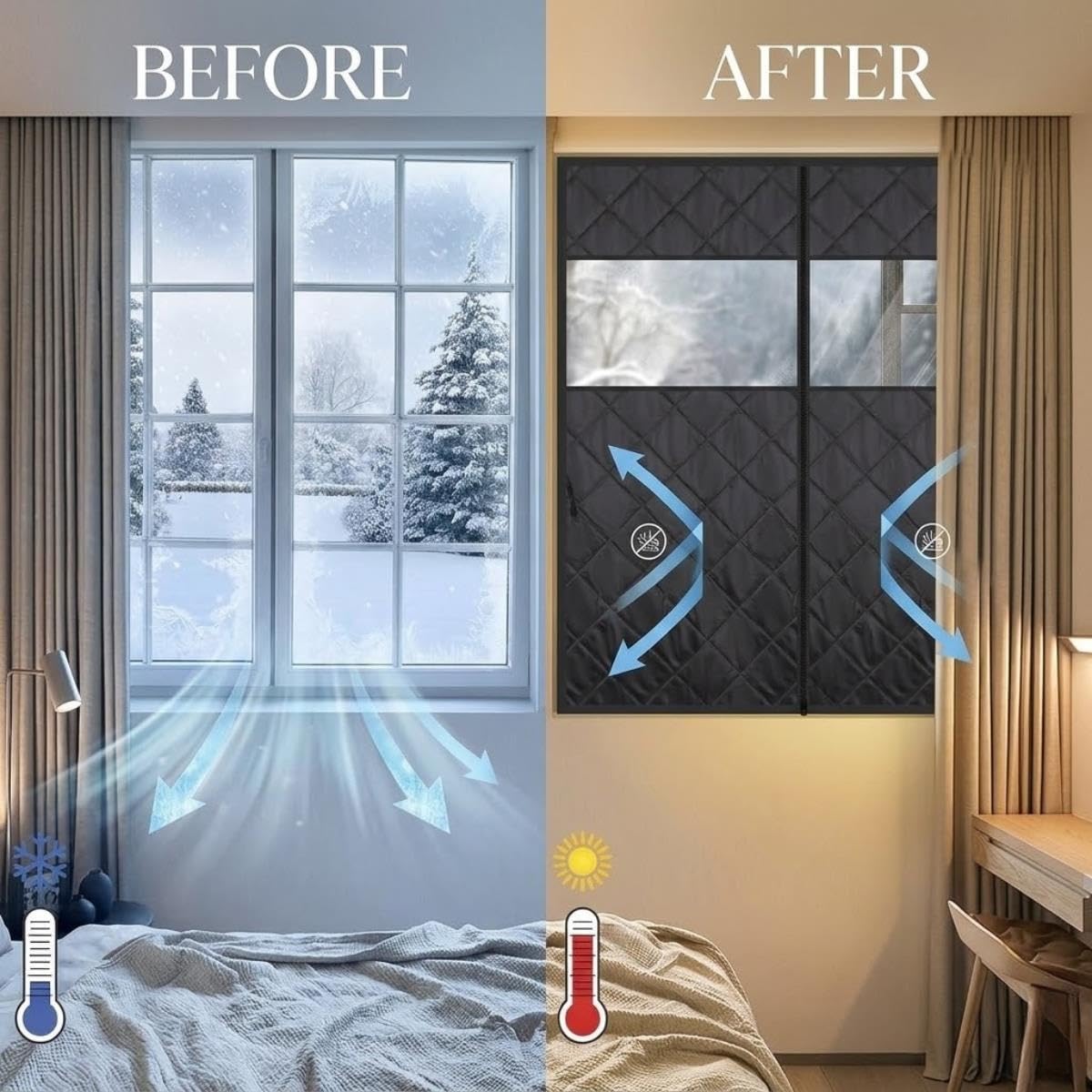Rideau Thermique Hiver Avec Fenêtre D'observation, Réduction Du Bruit