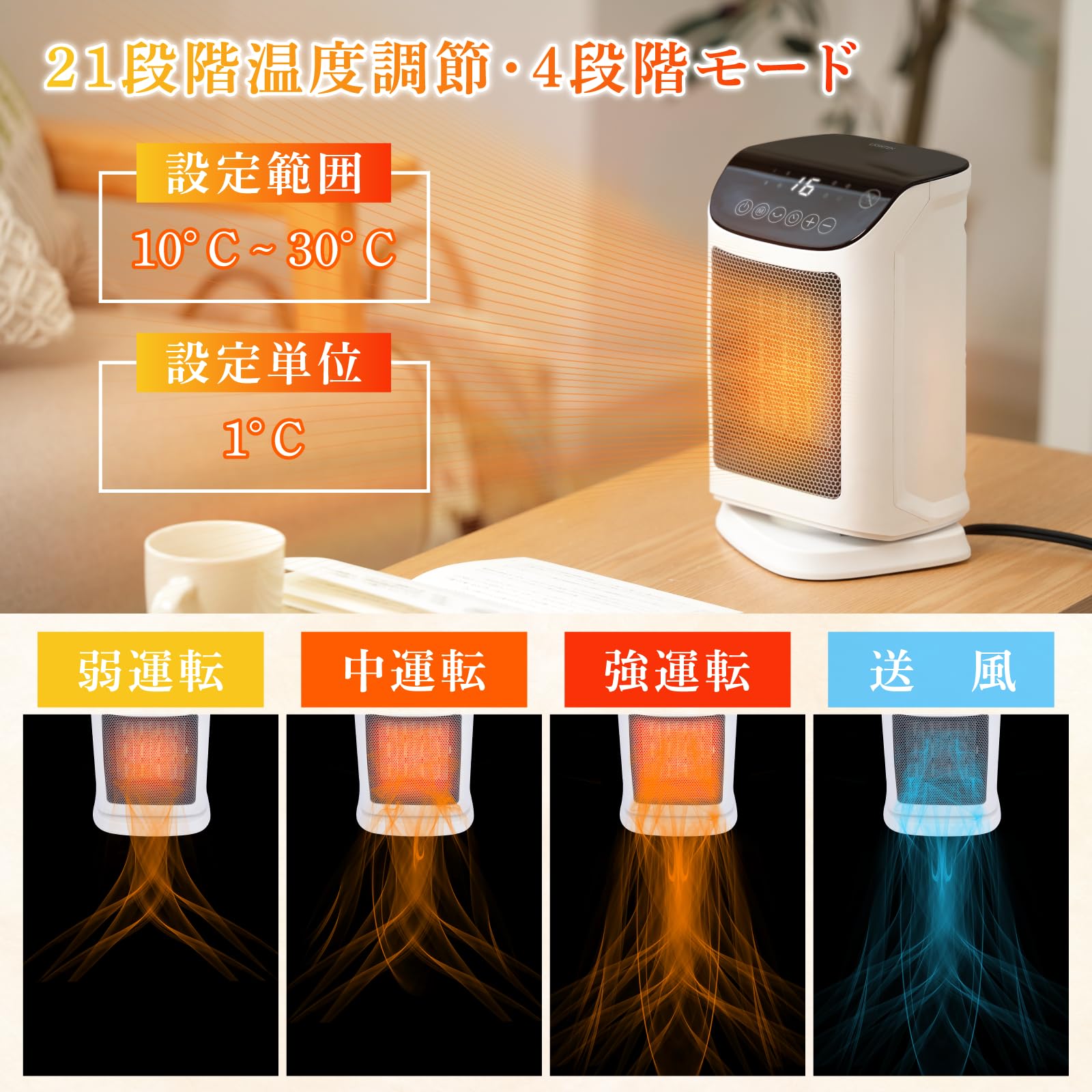 Amazon | SAITOU セラミックヒーター 電気ストーブ 小型 速暖 足元