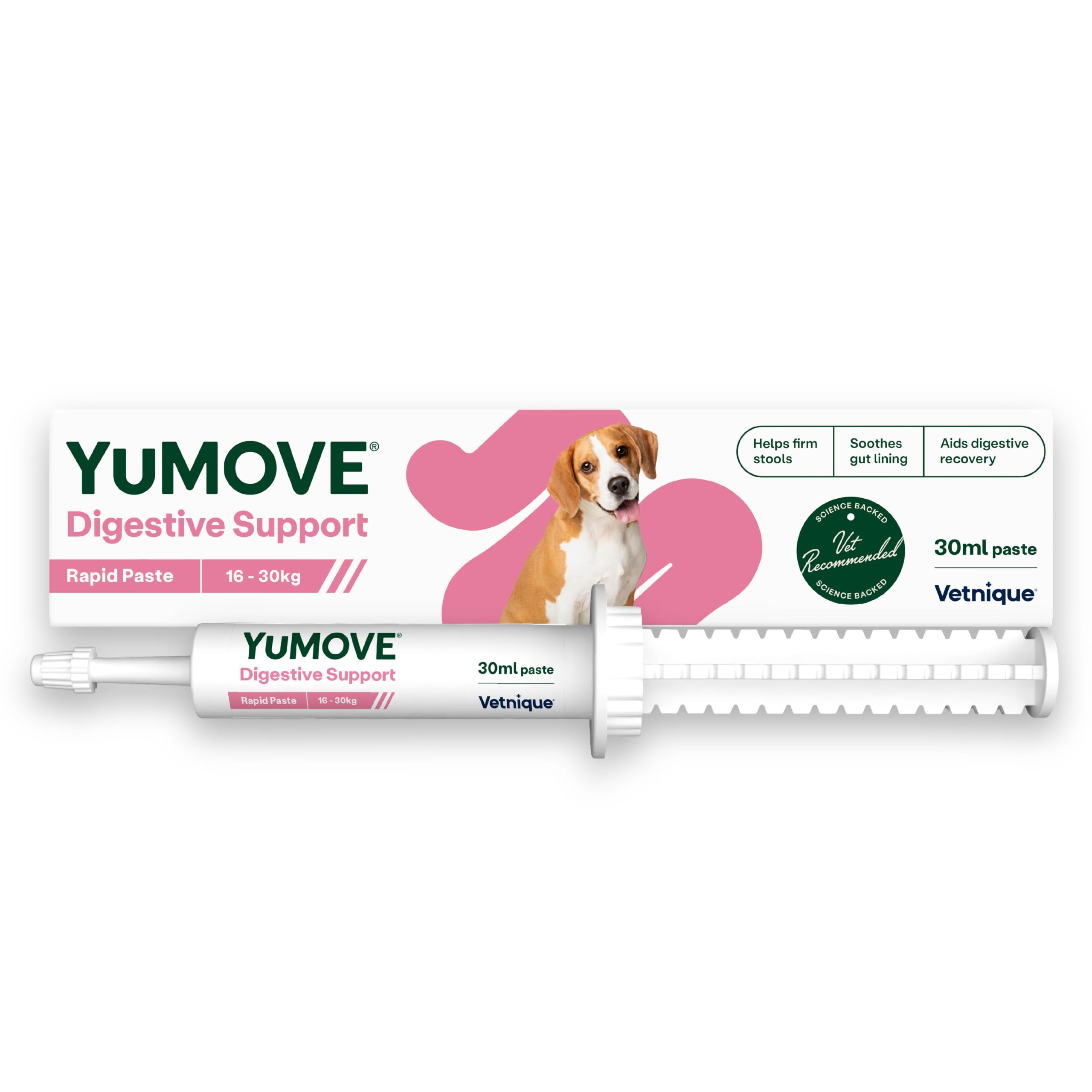 YuMOVE Digestive Care Rapid, Dog Pre and Probiotic Paste for Gut Health, Digestive Supplements with Fast-Acting Ingredients for Medium Dogs, 30ml