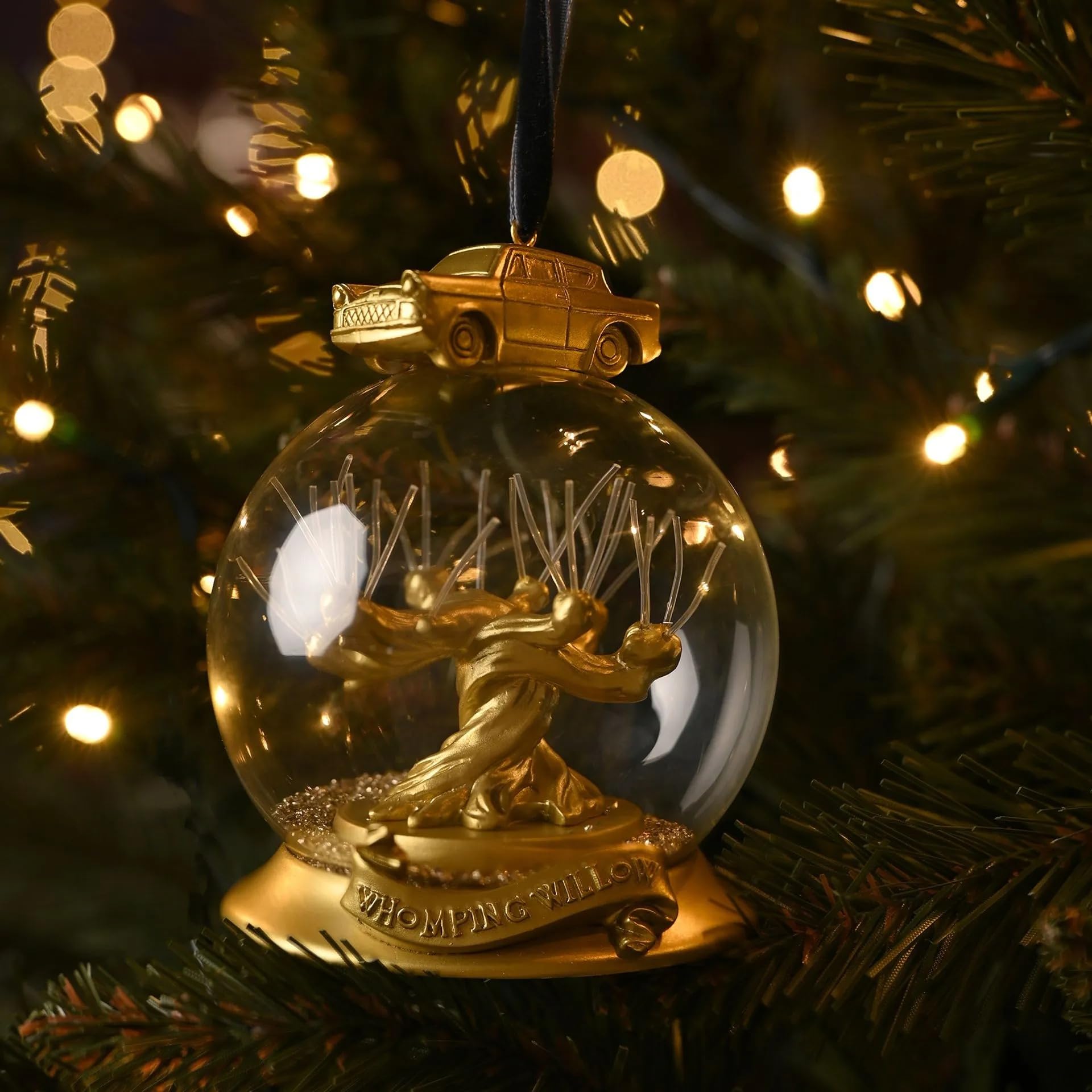 Warner Bros Harry Potter Alumni - Bola de Navidad con luces LED, diseño de sauce