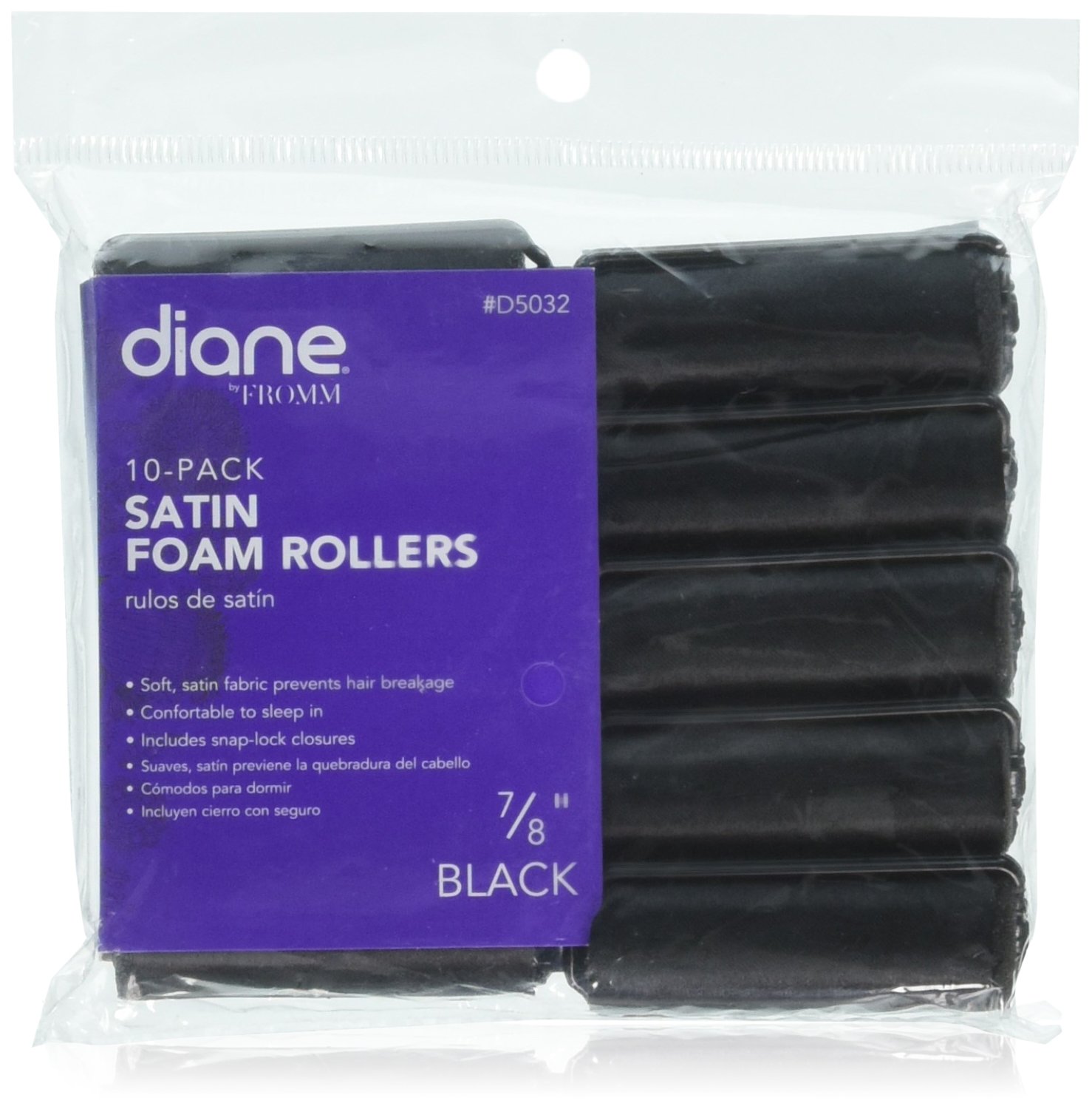 Satin Foam Rollers, 7/8 Inch, 10 Count