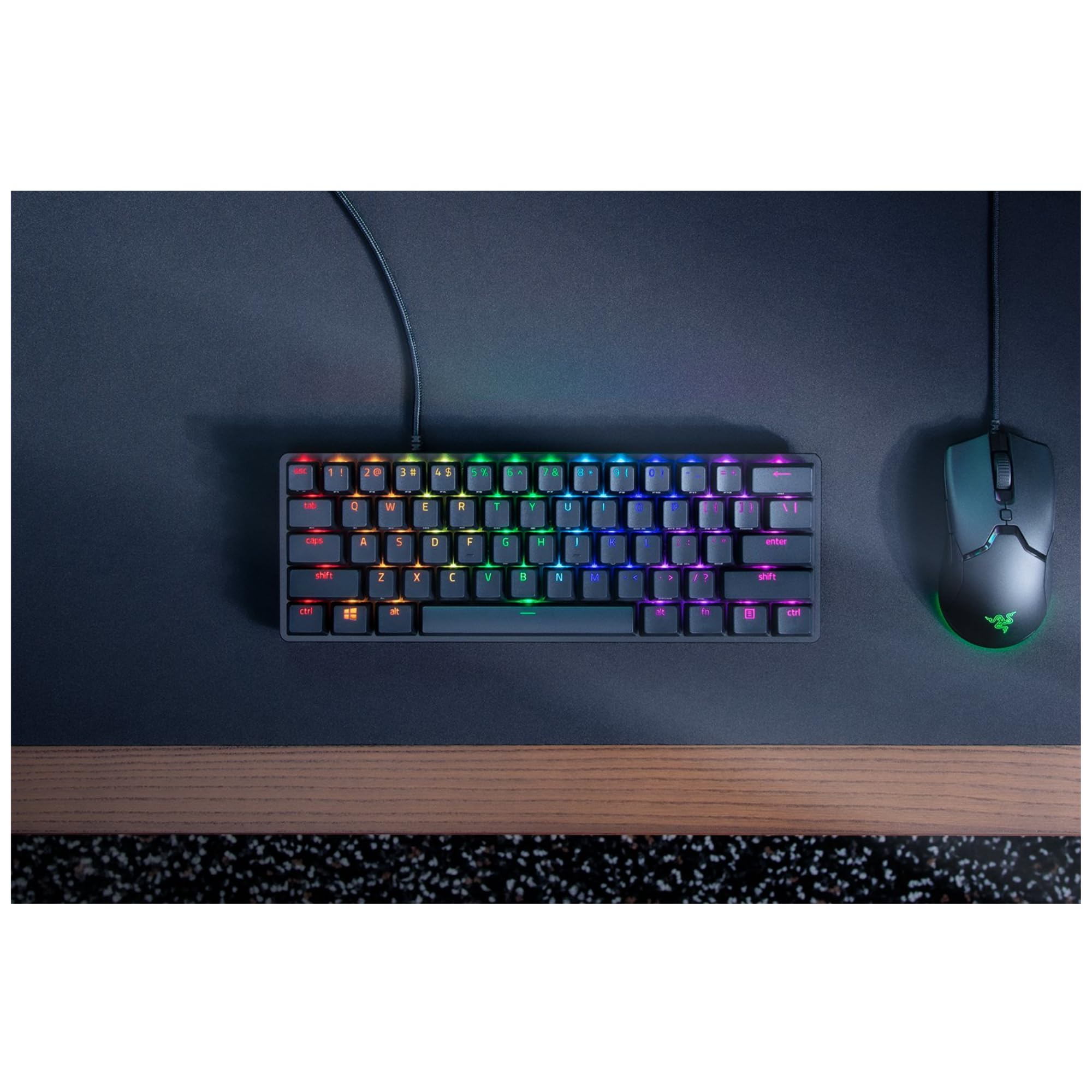 Razer Huntsman Mini (Interruptor Rojo) - Teclado Compacto 60% para Videojuegos con interruptores lineales rápidos opto-mecánicos (PBT, Cable USB-C extraíble) QWERTZ, diseño alemán, Negro
