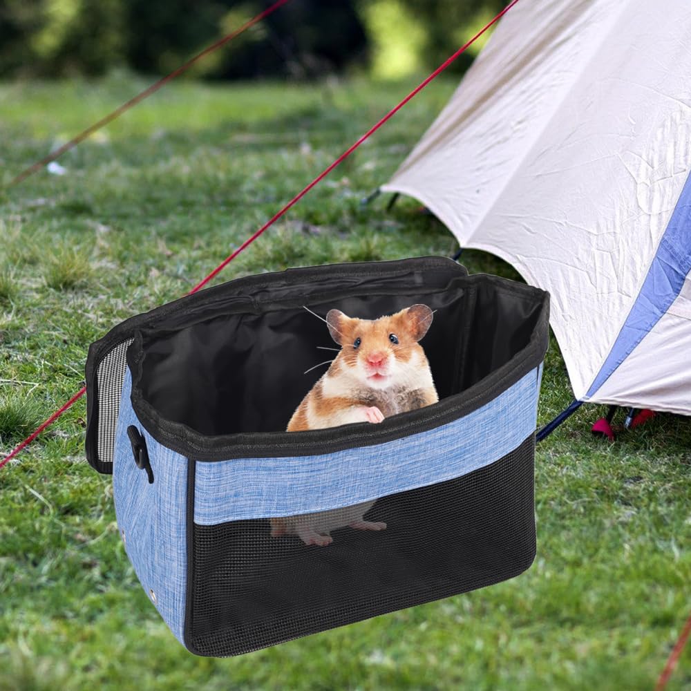 Ratten Tragetasche, Reise Transporttasche fur Hamster, Atmungsaktive Reisekäfig mit verstellbarem Schultergurt für Igel, Ratten, Hamster, Meerschweinchen, Frettchen, Eichhörnchen