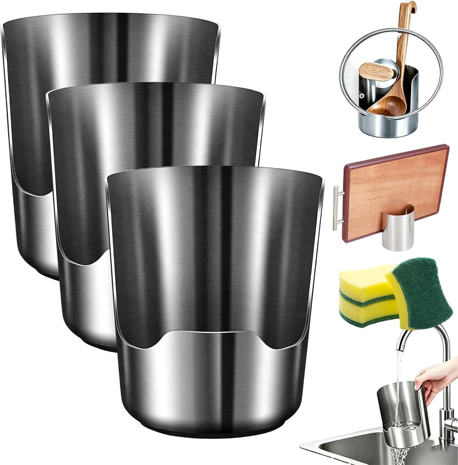 Thickened Stainless Steel Utensil Organizer, Kitchen Utensil Holder