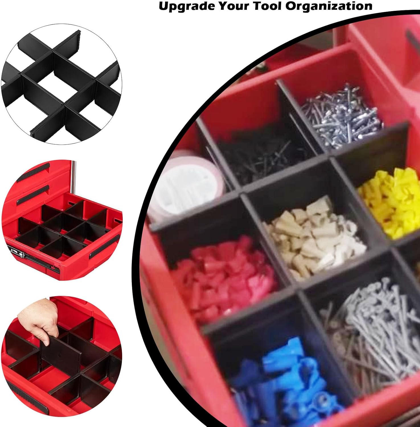 48-22-8473 Divisores De Paquetes Para Caja De Herramientas Con Cajones De 3 Cajones (negro, Paquete De 2