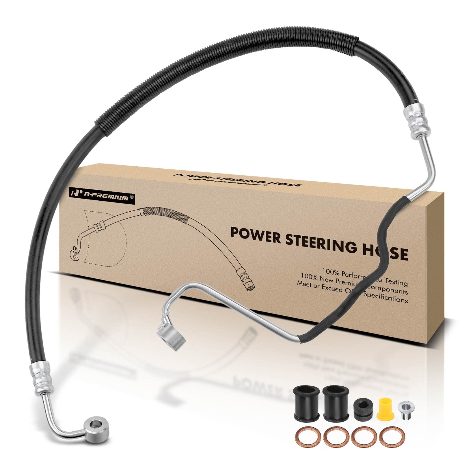 A-Premium Power Steering Hose Pressure Hose Line Assembly Compatible with Mitsubishi Lancer 2003-2006 L4 2.0L Turbocharged Pump To Gear/Rack Pinion
