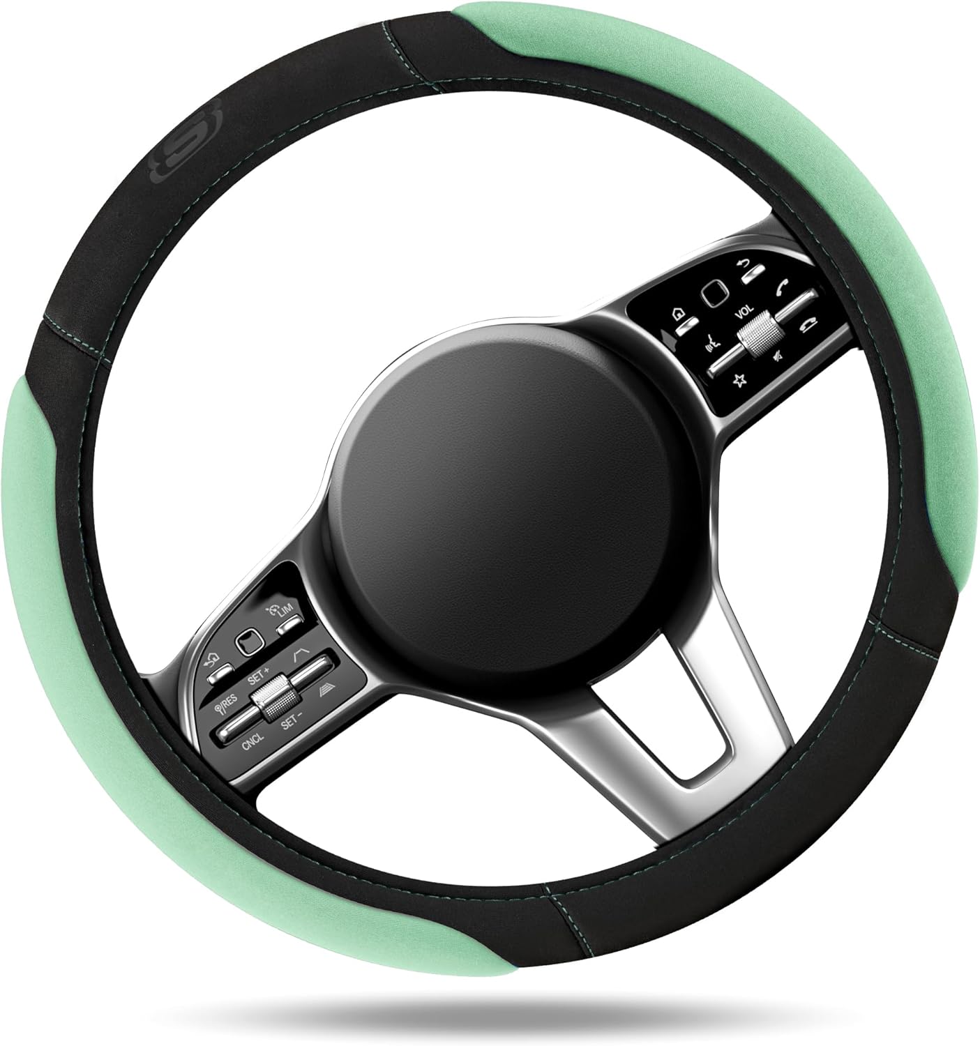 Skechers Memory Foam Steering Wheel Cover, Car Steering Wheel Cover,14.5-15inch Anti-Slip Safety Comfortable Desgin, Universal Accessory for Diverse Cars, Truck,SUV (Black & Green) - Image 4