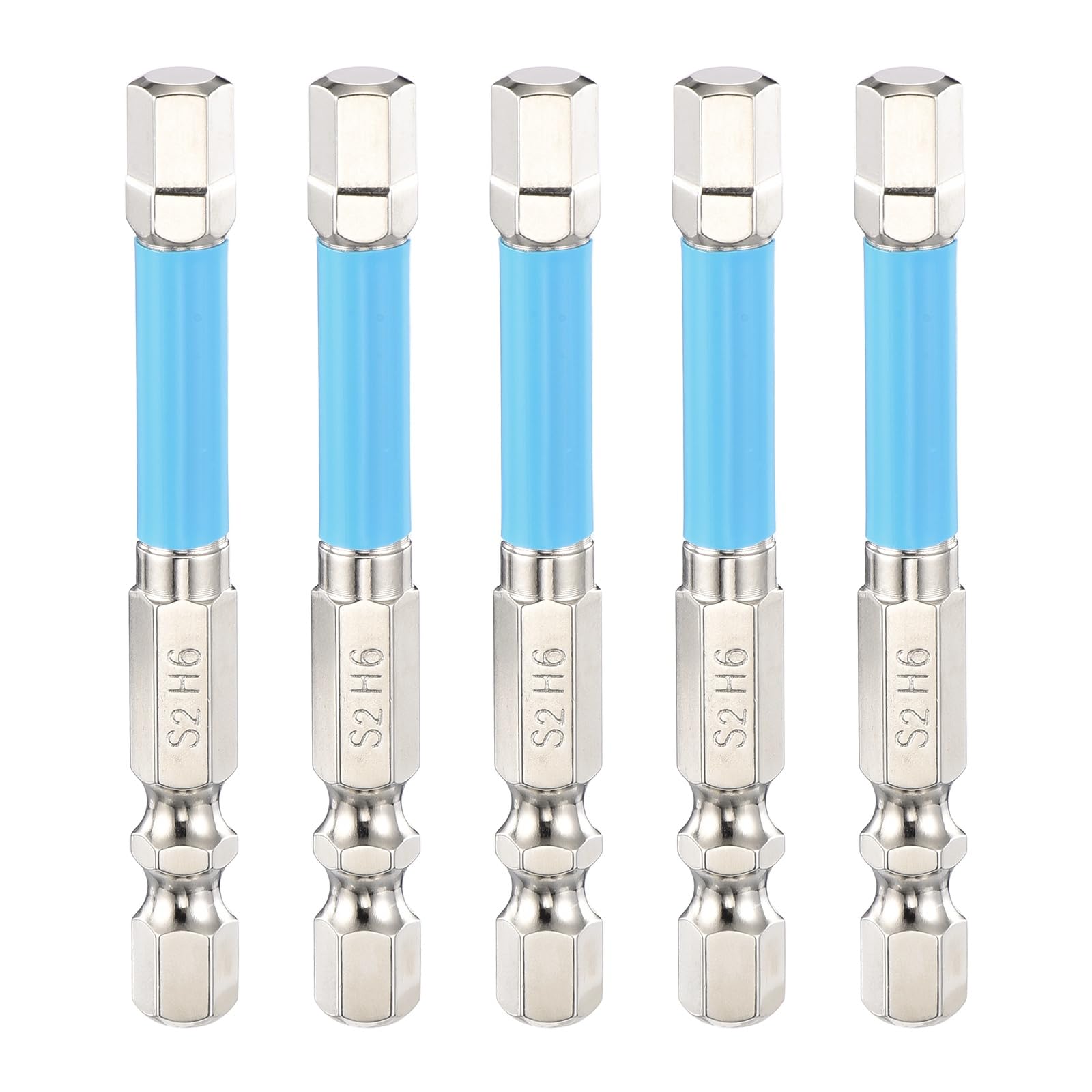 sourcing map 5pcs Hex Impact Screwdriver Bits 6mm Magnetic Hexagonal Head