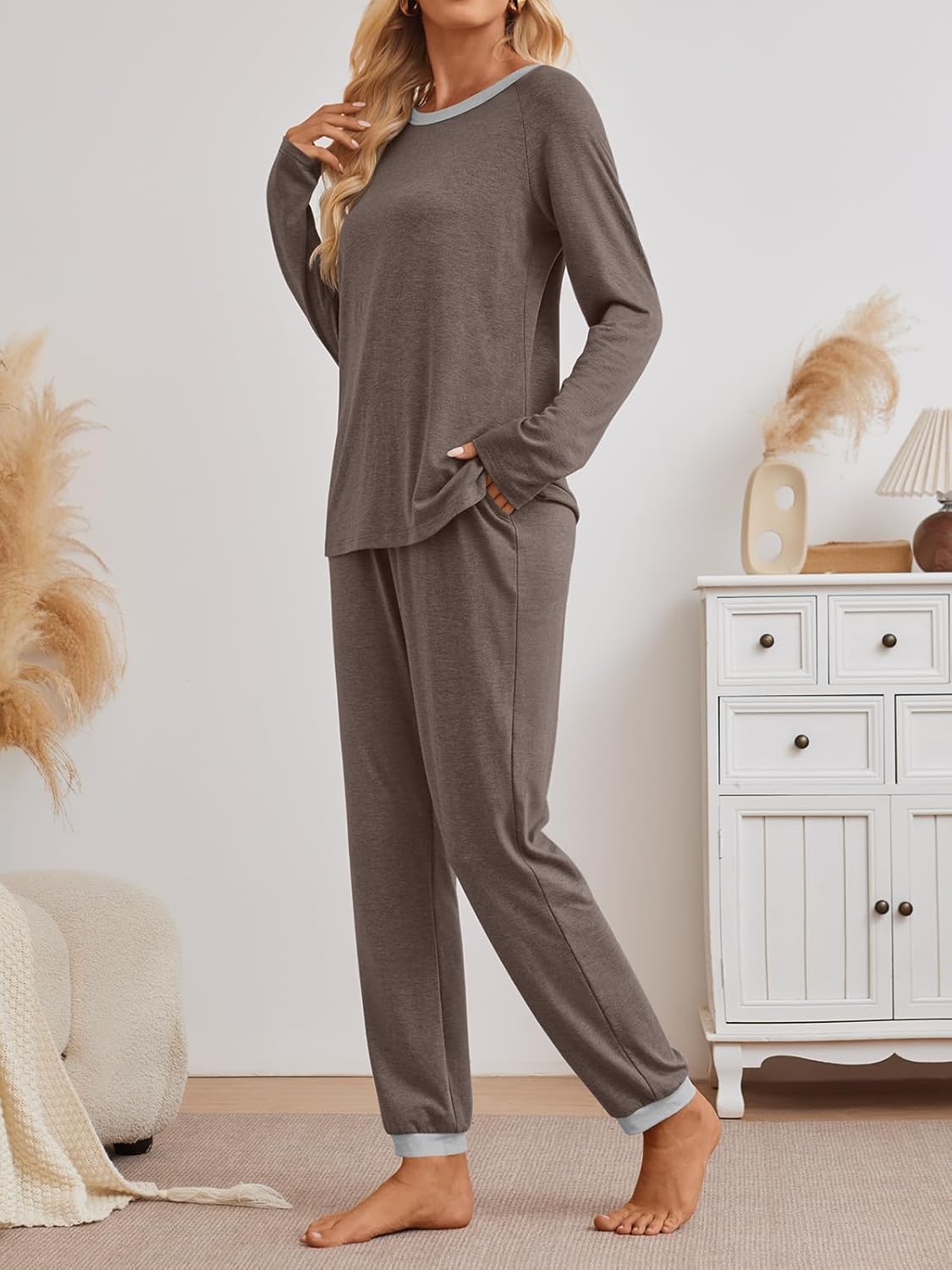 LILLUSORY Womens Pajamas Sets 2 Piece Fall Casual Lounge Pjs Set Sleep Loungewear Winter Long Sleeve Warm Outfits 2026 - Image 3