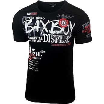 Baxboy B-147 Mens Summer T-Shirt Round Neck Cotton Modern Mens Crew Neck Short Sleeve Washed Used Look T-Shirt