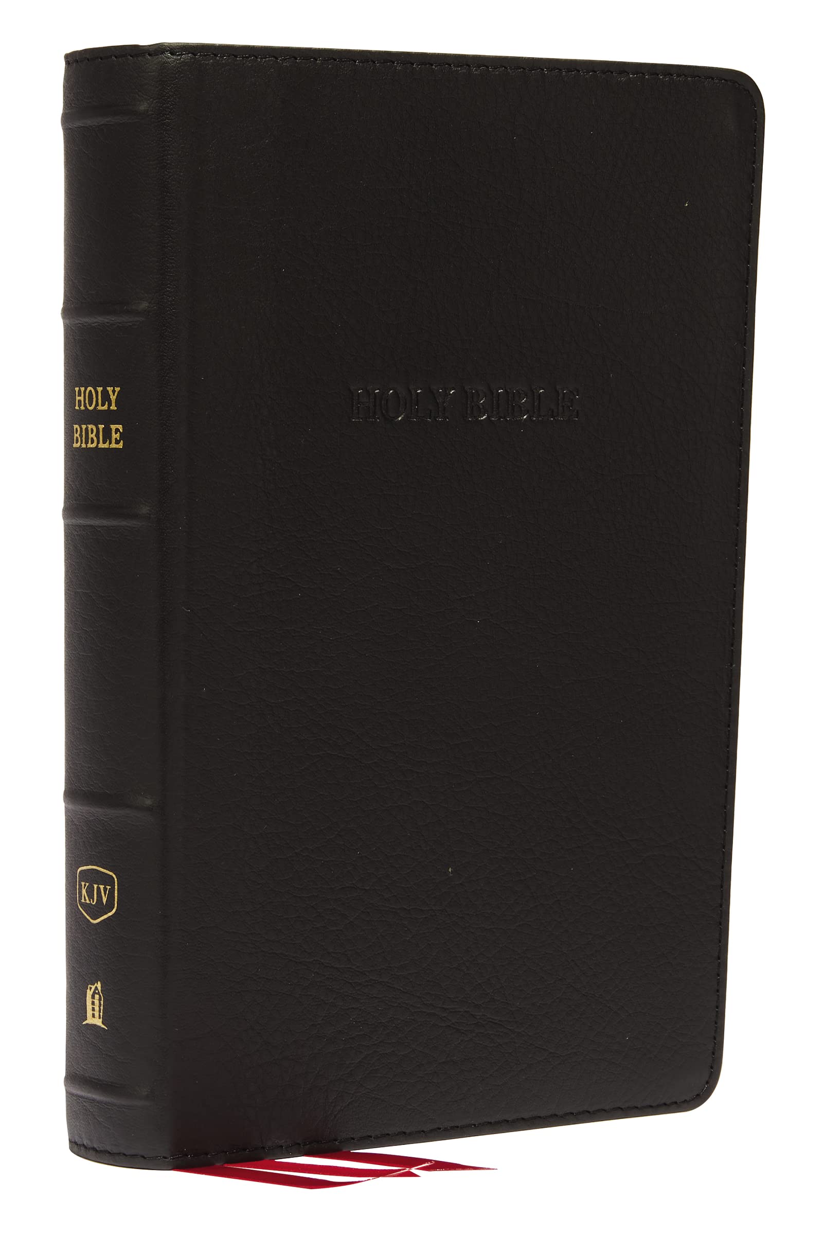 KJV, Reference Bible, Personal Size Giant Print, Genuine Leather, Black, Red Letter Edition, Leatherbound Hardback,