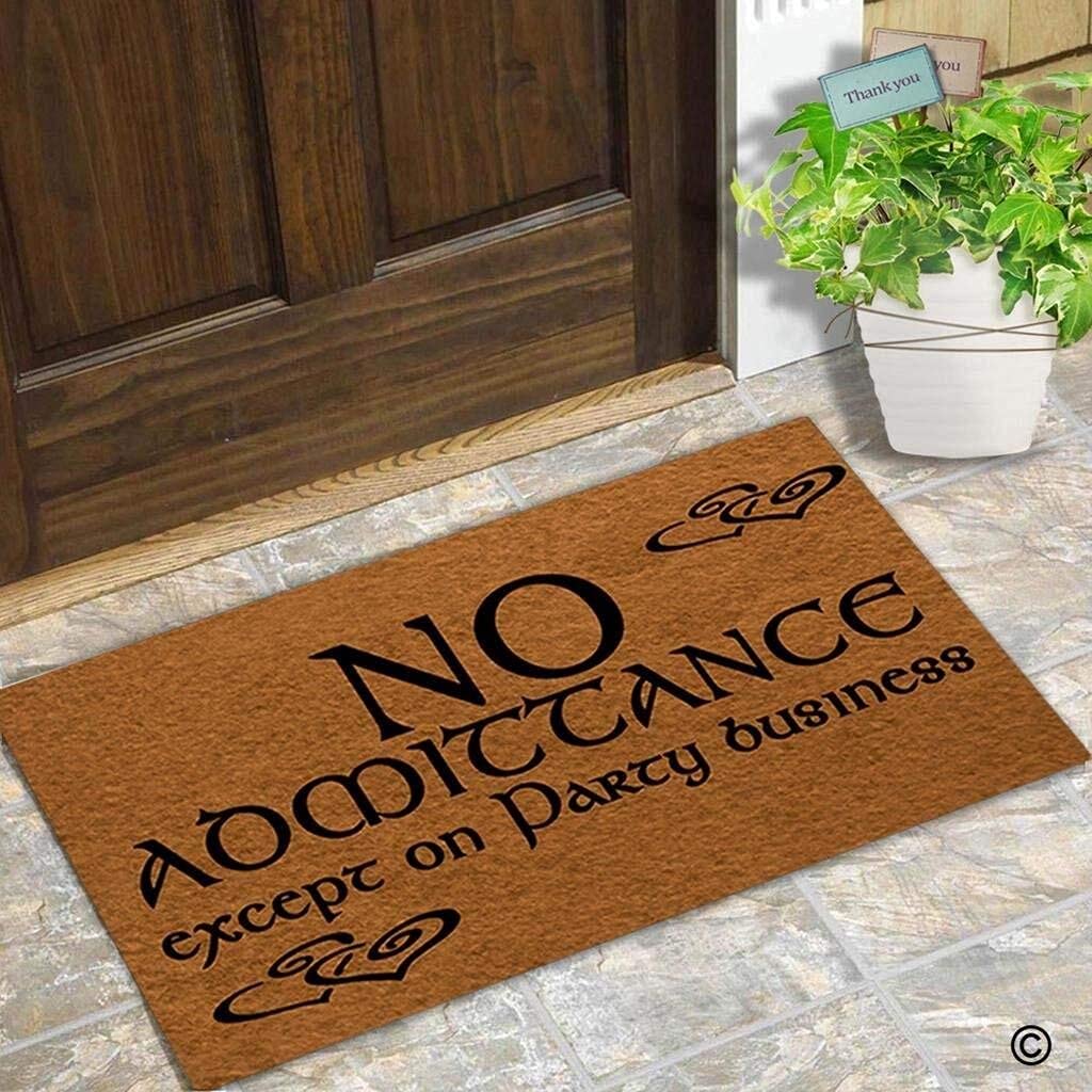 Zerbino a zerbino Ingresso Tappetino Divertente zerbino Nessuna Ingresso Tranne sul Partito Business Porta Mat Decorativo Indoor zerbino Esterno (Size : 60x90cm)