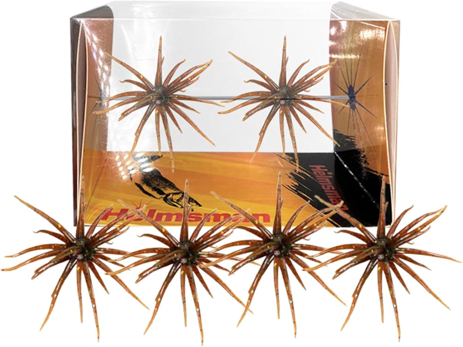 4Pcs Sea Urchin Soft Bait | Realistic Fuzzy Dice Fishing Lure for Bass & Perch | Floating TPR Swimbait with Reflective Stars | 6 Colors Artificial Worm Bait for Saltwater & Freshwater