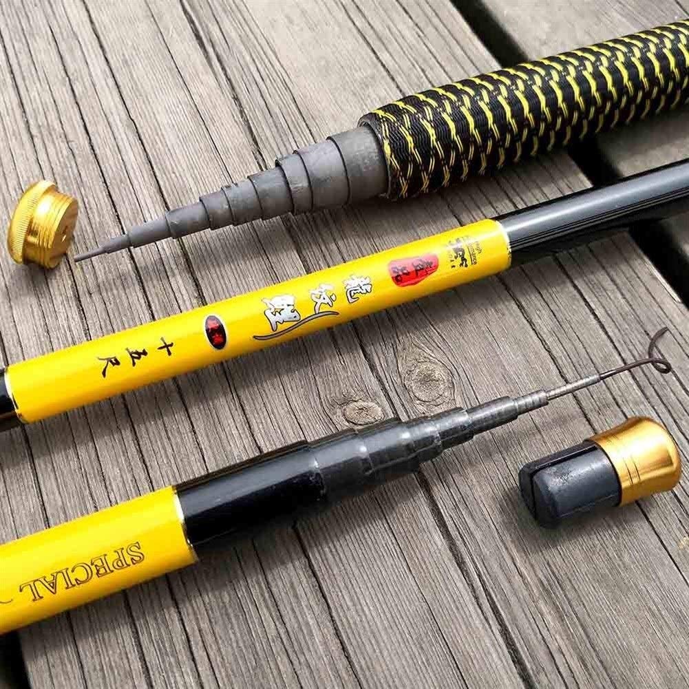 Canna da pesca ad alto tenore di carbonio 3.6 4.5 7.2 Metri flusso mano Pole Carbon Fiber Casting telescopica for la pesca canne Pesce Tackle
