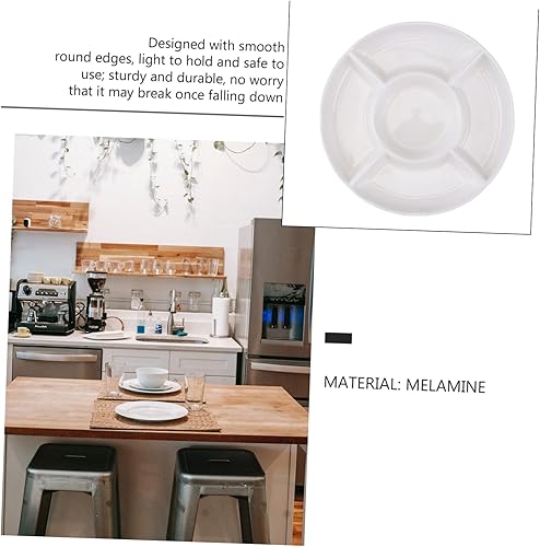 Miniatura 4 de Milisten Plato de frutas secas Plato de fruta de melamina Bandeja de recipiente para servir Bandeja de cerámica de 2 compartimentos de cerámica para