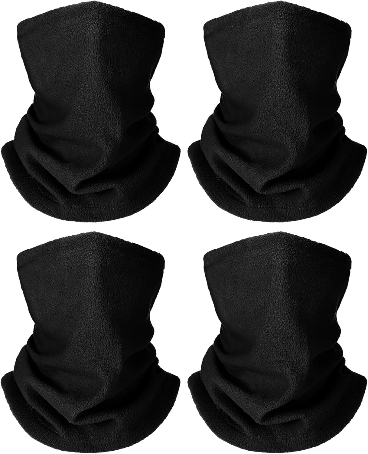 Geyoga 4 Pcs Kids Neck Warmer Toddler Fleece Neck Gaiter Adjustable Winter Scarf Ski Mask for Boys and Girls