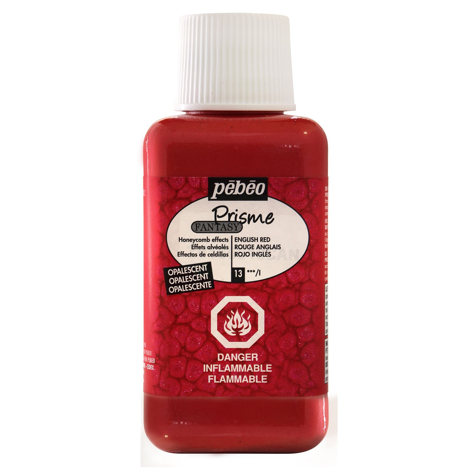 Pebeo Fantasy Prisme, 250 ml Bottle - English Red, 8.45 Fl Oz (Pack of 1)