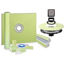 Waterproof 2" ABS Center Shower Kit 36"x36" Antique Bronze