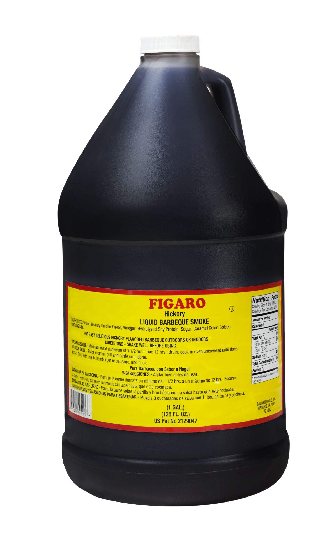 Figaro Hickory Liquid Smoke Sauce by Crystal Extra Hot Sauce – 1 Gallon, Pack of 4, Model 1170