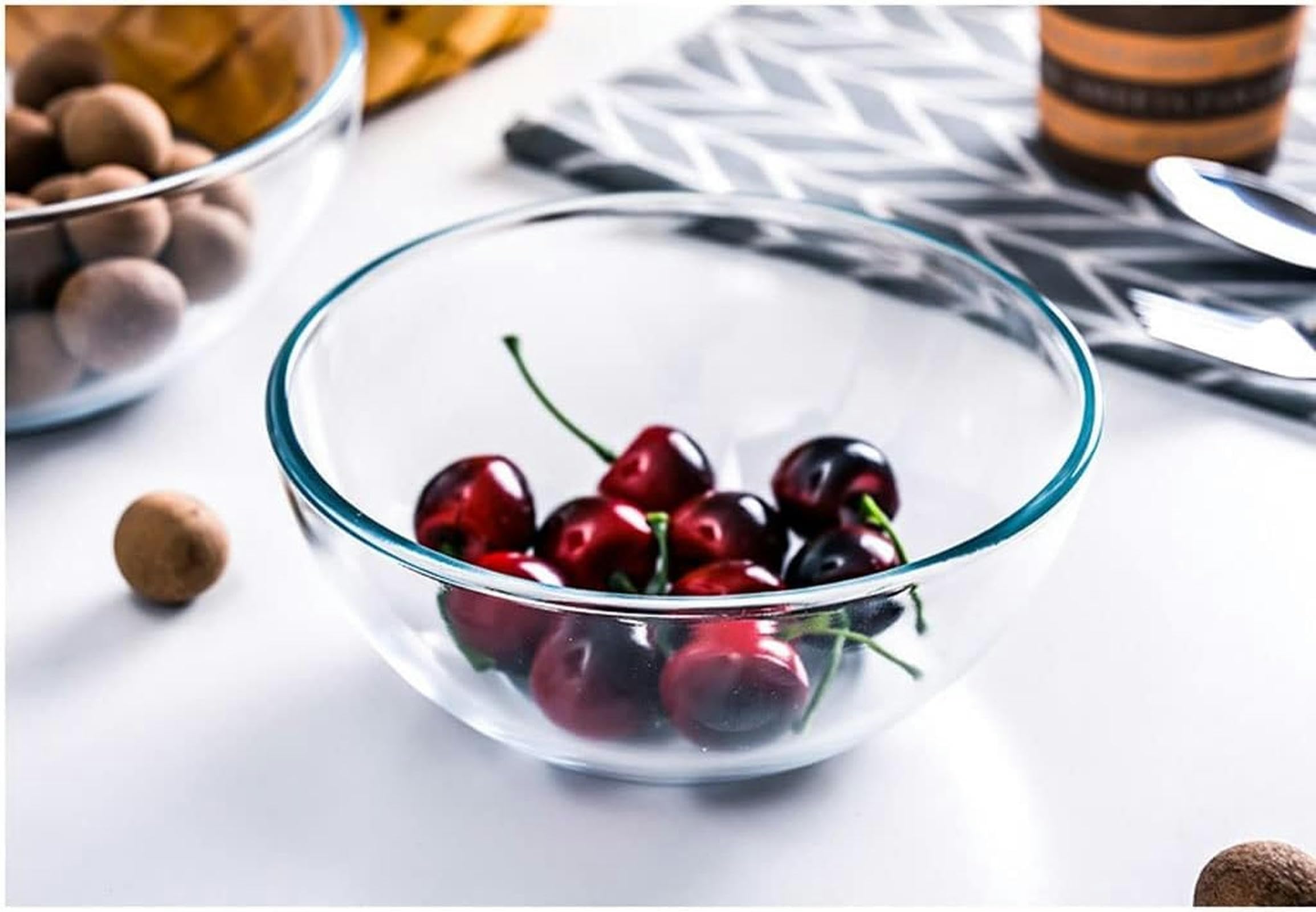 Saladier, bols à pâtes, bol à salade de fruits transparent, bol à dessert de légumes, bol en verre trempé de cuisine à domicile, bol de ramen de fruits, bols à soupe et salades