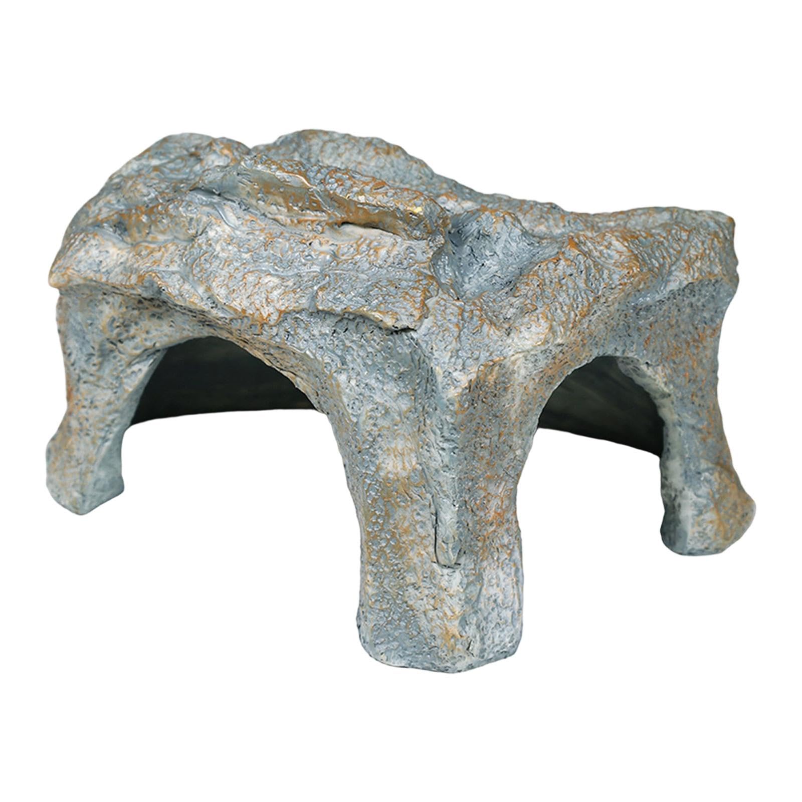 perfk Cachette pour Reptiles, Aquarium, Fausse Grotte rocheuse, abri, aménagement paysager, décoration d'aquarium, résine pour lézards, Amphibiens