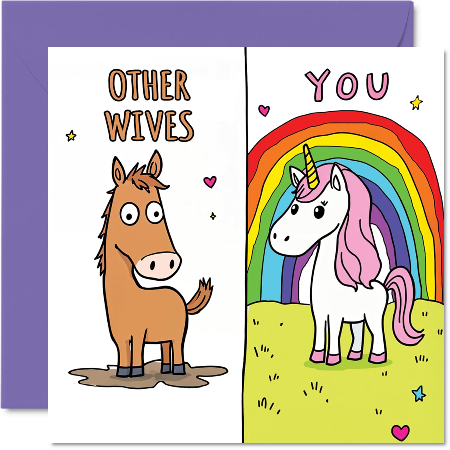 Wife Birthday Card - Others vs You - Happy Birthday Card for Wife from Husband Partner, 145mm Others vs You Bday Greeting Cards