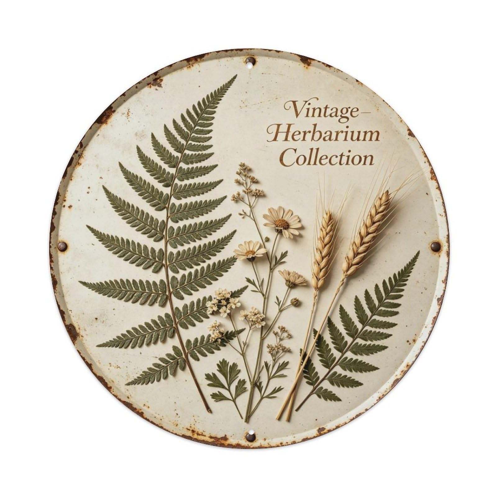 Vintage Herbarium Collection Metal Tin Sign Plaque
