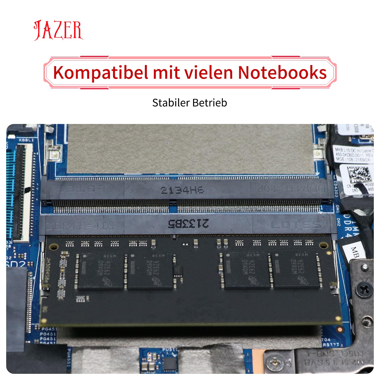 JAZER DDR4 RAM 16GB 2666MHz CL22 Laptop Notebook Momery | PC4-21300, 1.2V, SODIMM 260 Pin,Modul Upgrade
