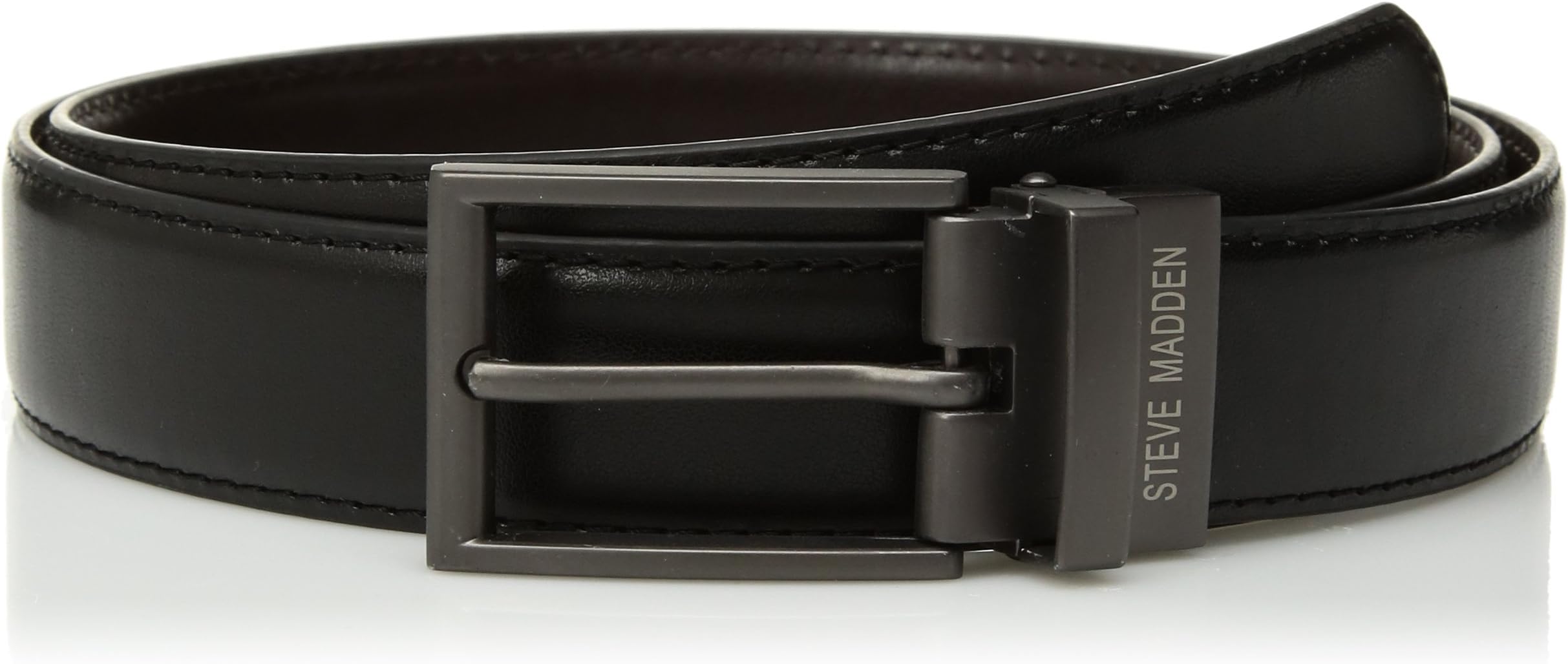 Steve Madden Men's Dress Casual Every Day Reversible Leather Belt