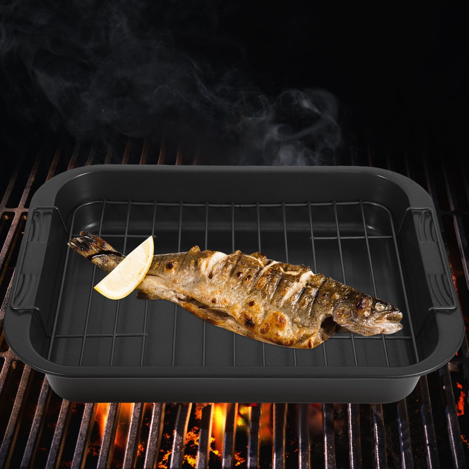 Luxshiny Molde y Uso Profesional Antiadherente de Acero al Carbono Rectangular Diseño Profundo para Hornear Pasteles y Galletas en Cocina