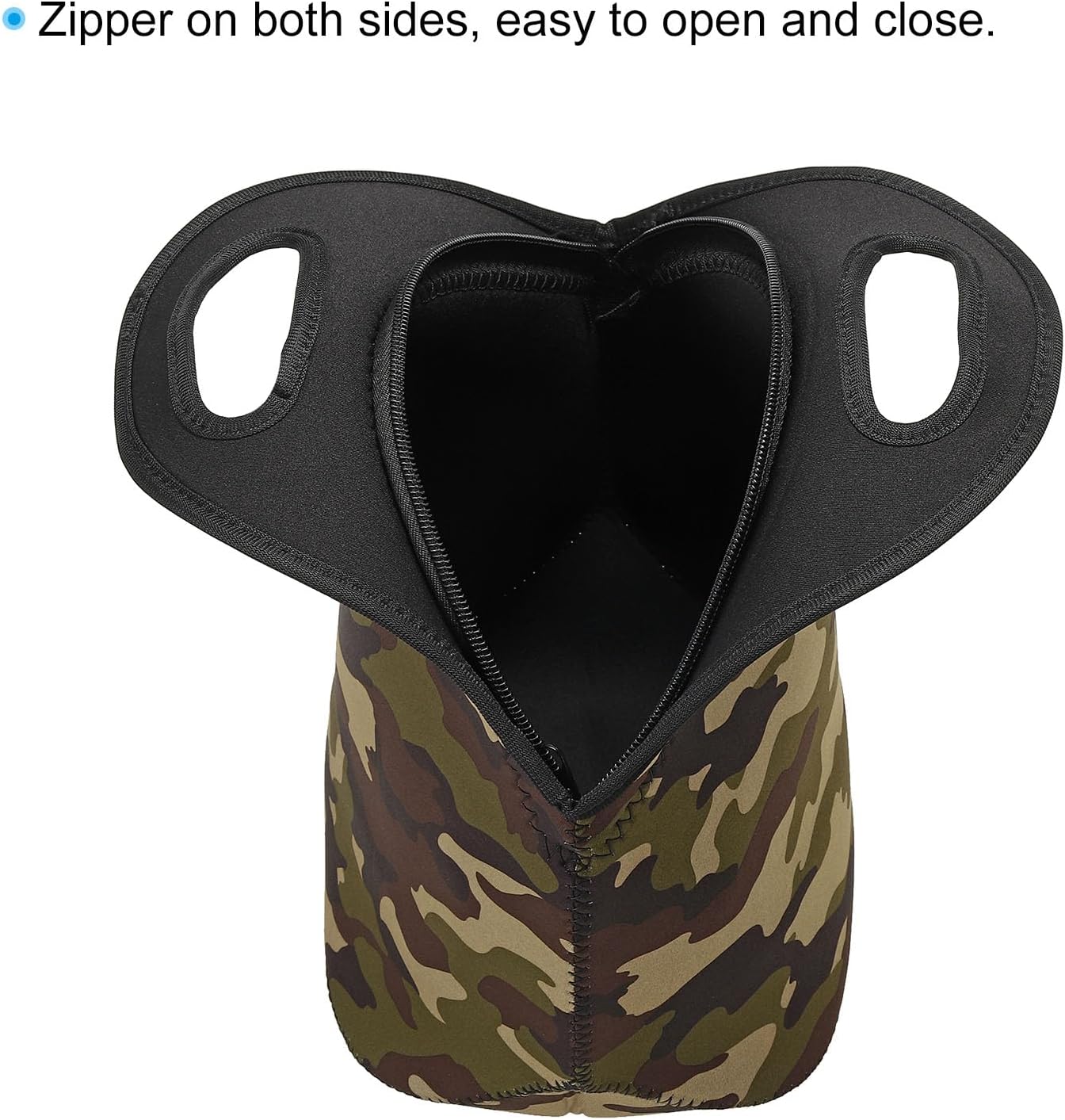PATIKIL Neoprene Lunch Bags, 2Pack 12"x6"x12" Insulated Lunch Bags Reusable Bento Bags Thermal Lunch Tote for Men and Women, Camouflage Color