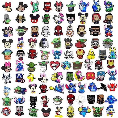 VGOTHE 100 Pcs Different Shoe Charms Shoes Decoration Accessories Wristband Bracelet Girls Boys Teens Kids Birthday Party