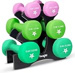 Yes4All Neoprene Ensembles de poids à la main enrobés de dumbbell 2 - Options de poids multiples avec 15 Couleurs, forme d'hexagone, anti-roulement, antidérapant