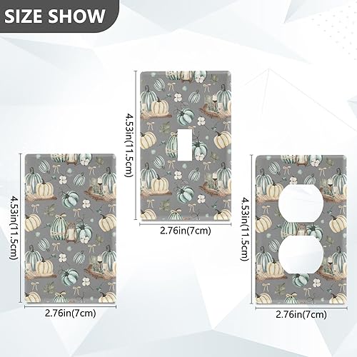 Miniatura 4 de Switch Plate Cute Toggle Switch Nursery Switch Plates Wall Plate Pumpkins Teal for Kids Teens Nursery Bedroom Kitchen Bathroom