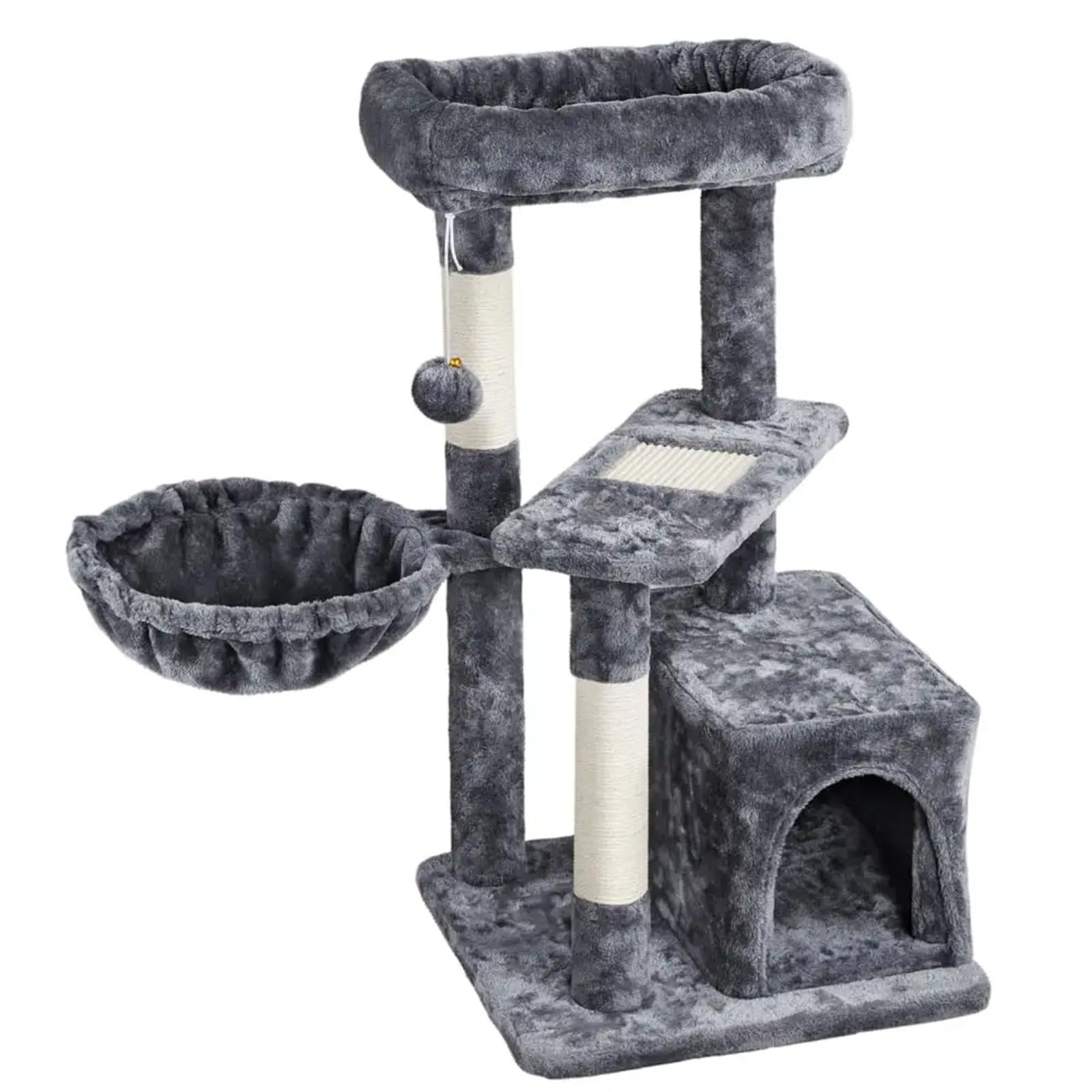 Tiragraffi a torre per gatti multilivello con condomini e scala, centro attività per gatti interni, condomini e posatoi, forniture per gatti, rastrelliere per gatti, giocattoli per gatti