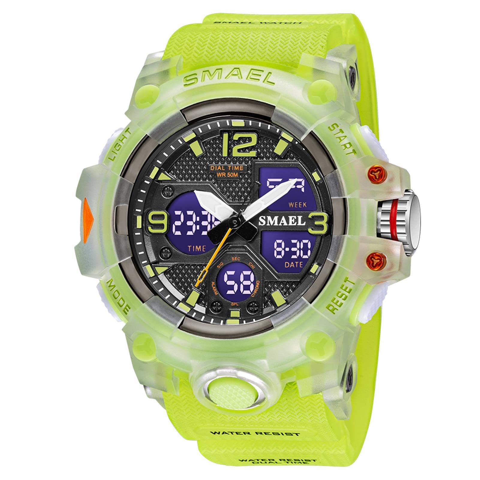 Montre Homme Numérique Analogique Sport Grand Visage Montres Homme Militaire Chronomètre 50M Etanche Multifonctionnel Montre