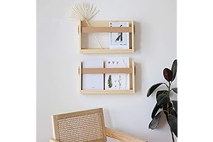 Stunning Wall-Mounted Magazine Rack with Premium PU Leather Strap (Pack of 2)