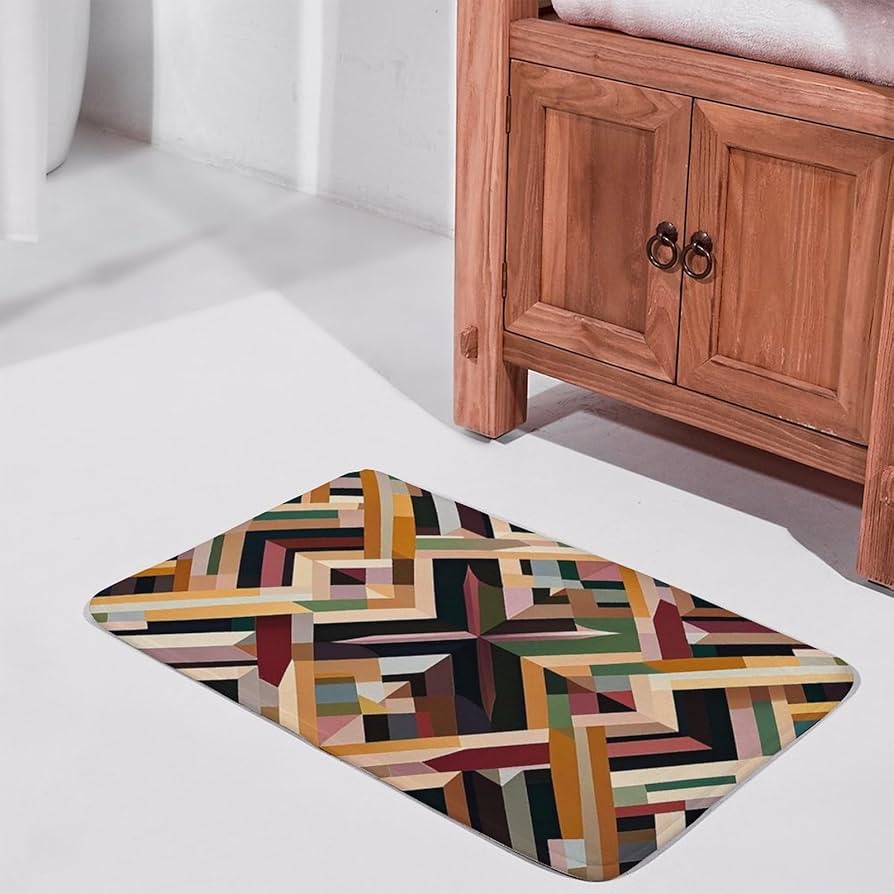 Amazon.com: Bathroom Rugs Washable Bath Mat Diamond Shaped