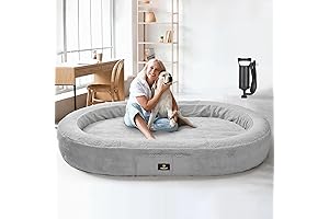 Veehoo Giant Human Sized Inflatable Nap Bed - Soft Fur Oval Bean...