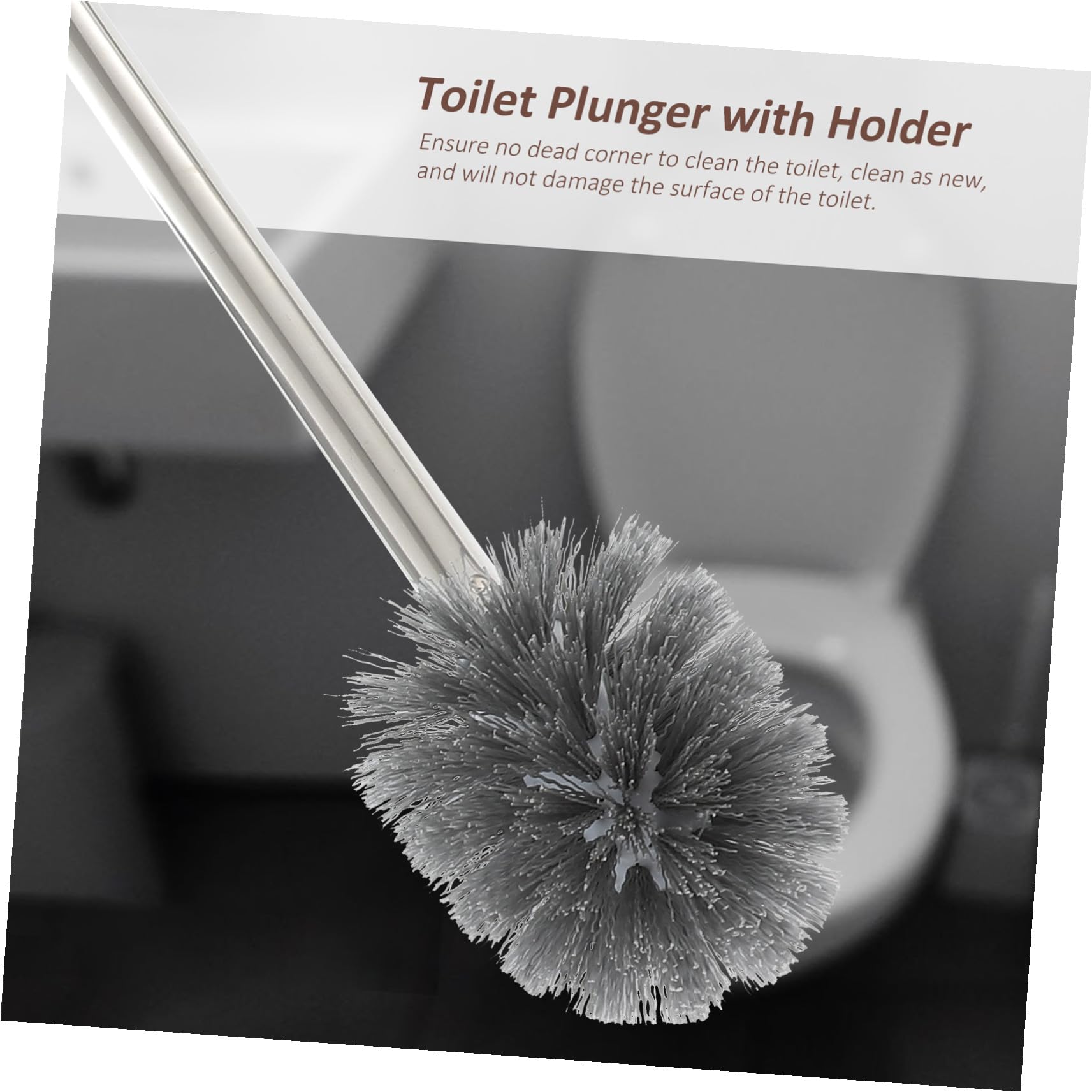 Toyvian Toilettenbürste und Saugglocke mit Halter Ergonomisch Kratzschonend Langlebig Kraftvoller Wc reiniger für Badezimmer Hotel Büro und Öffentliche Räume Braun