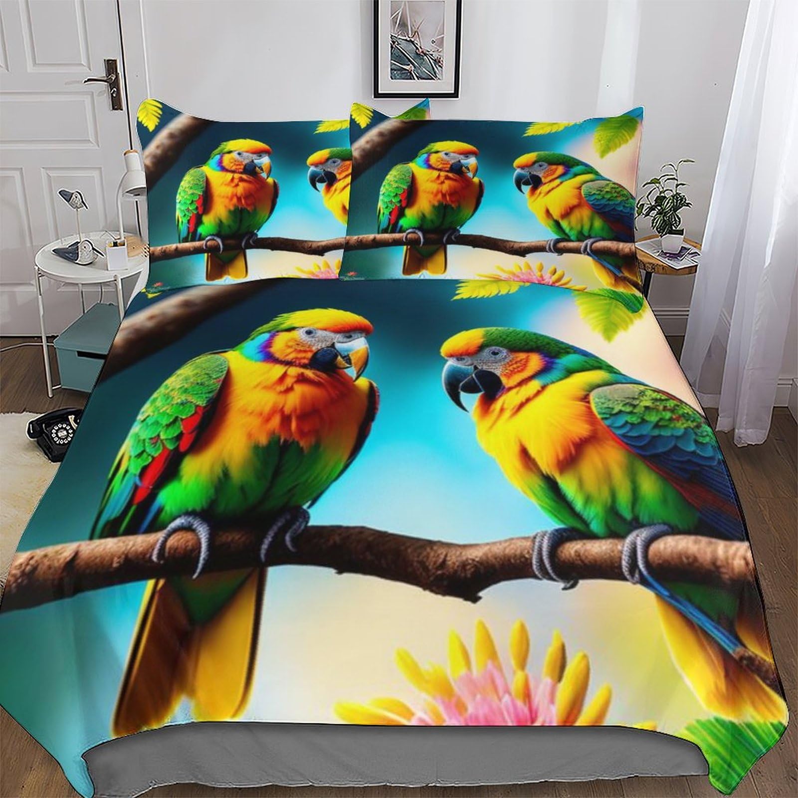 Housse de couette perroquet 220x240 : dites adieu aux draps rêches avec cette parure microfibre