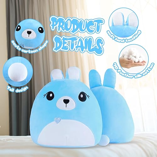 Miniatura 5 de CHDBLOCK Peluche de conejo, almohada de felpa de conejo de 12 pulgadas, felpa ultrasuave, juego de almohada de peluche suave Kawaii para niños y