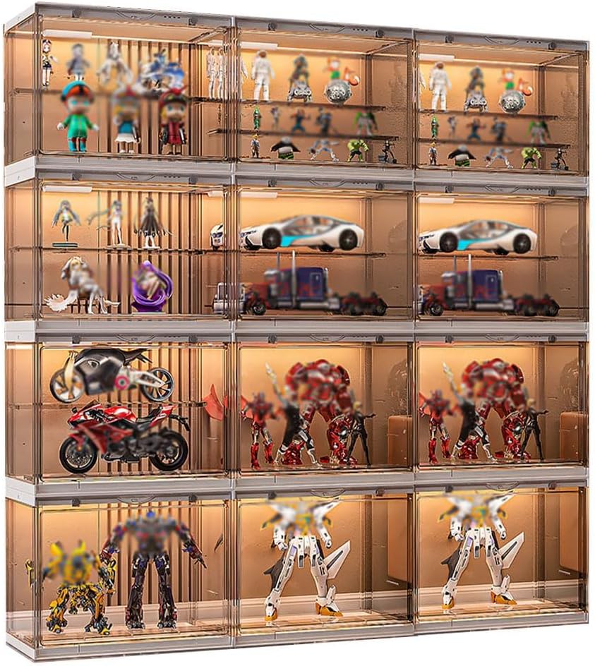 Figure Stand Figure Storage Box Large Capacity Assembled Multi-Purpose Display Stand Display Stand Assembled Display Cabinet Display Cabinet Display Cabinet (White, 8 Boxes) (White 4 Boxes)