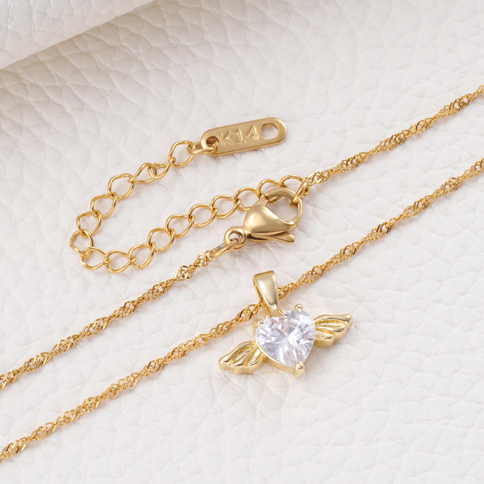 MIXJOY Baby Angel Wings Heart Necklace for Mom, Mommy of an Angel Remembrance Gift