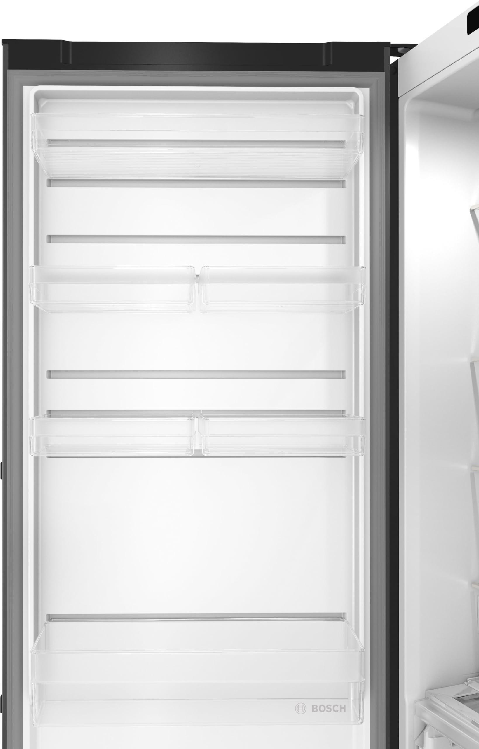 Bosch Serie 4 Smarter Freistehender Kühlschrank 186.2 x 59.5 cm KSN36VCCG | NoFrost nie wieder abtauen, 402 L Volumen, VitaFresh XXL 0 °C Zone für lange Frische, LED-Beleuchtung, MultiAirflow-System
