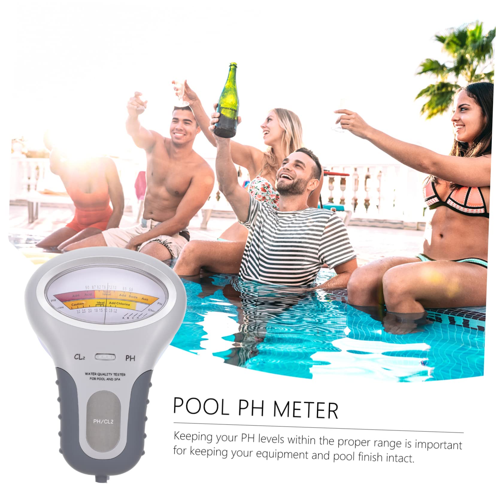 VANZACK 4piezas Medidor De Ph Para y Spa Tester De De Agua y Pantalla y De Sin Necesidad De Productos Químicos Para Agua De Piscina y Spa