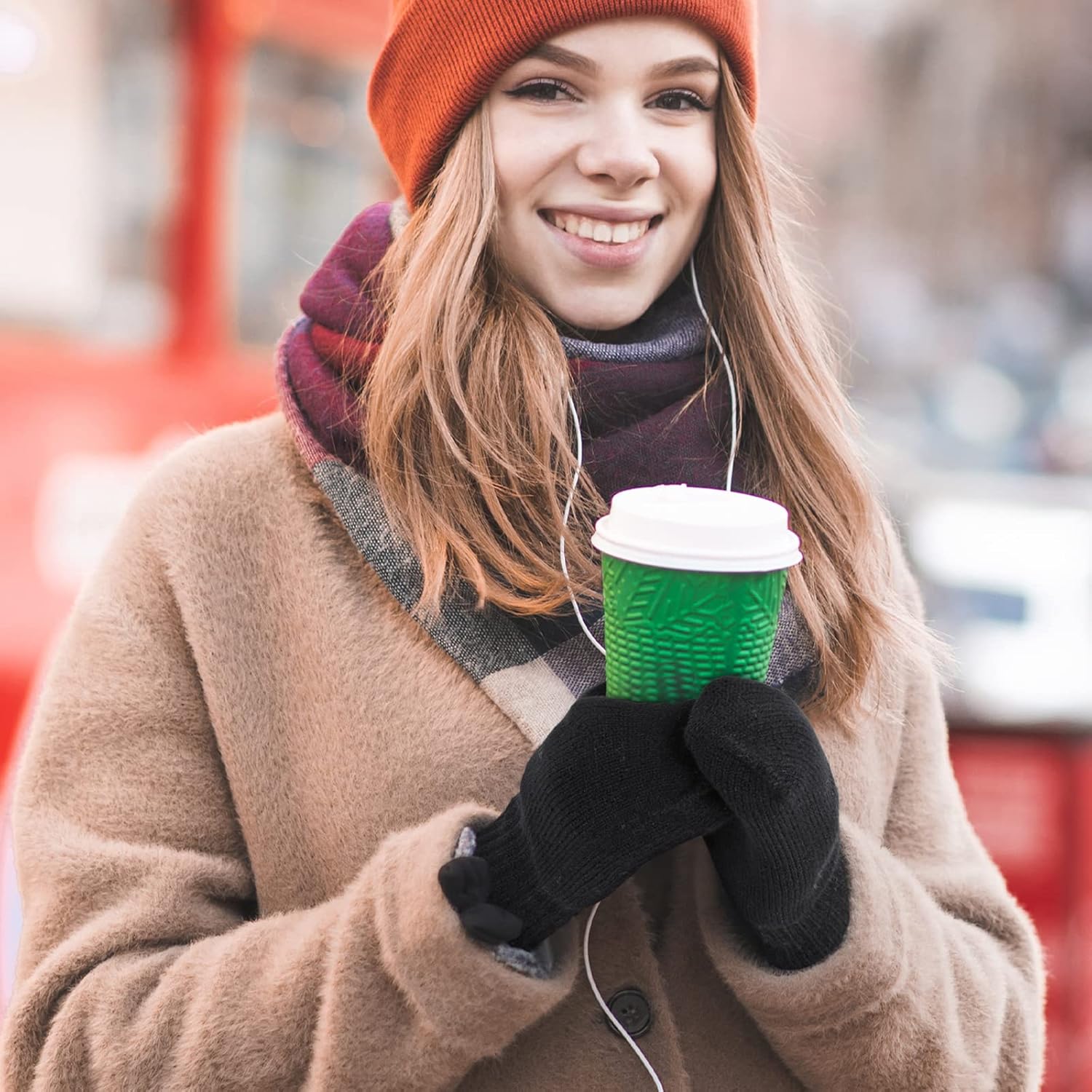 Newcotte Winter Gloves for Women Warm Lining Mittens Fleece Thick Wool Gloves Cable Knitted Mittens for Winter Cold Weather - Image 6