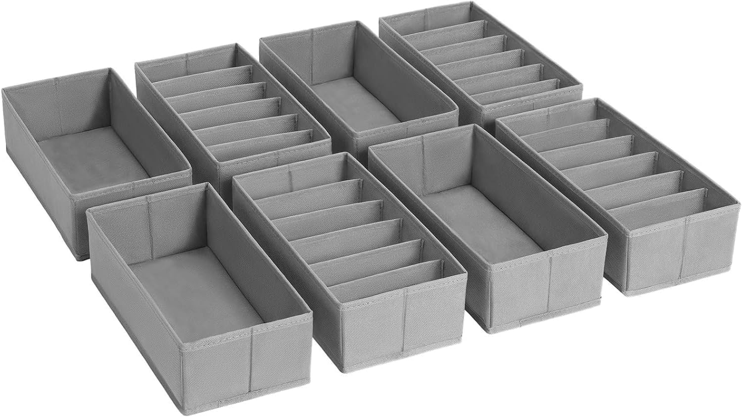 Homsorout Organizador de cajones para armario, organizador de ropa interior plegable, juego de 8 unidades, caja de almacenamiento, cajones de tela, sistema de organización para pantalones, ropa,