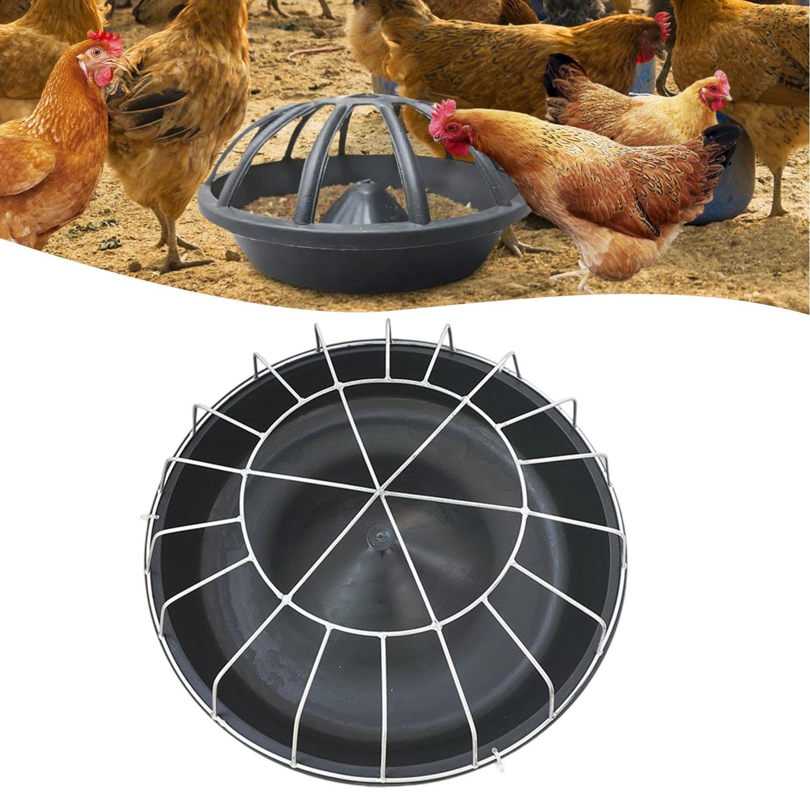 Comedero para Pollos Cubo de Alimentación para Aves Dispensador de Pienso Y Comedero para Palomas con Ranura Profunda para Fácil Acceso Adecuado para, 18 Hoyos